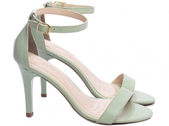 Sandalia Salto 9,5cm | Charme de Verde & Fivela Dourada - Calçadospravc | Comprar Calçados Femininos Online | Comprar Scarpins