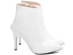 Bota Bico Fino Feminina Salto 10cm Fino Elegante Branco - Calçadospravc | Comprar Calçados Femininos Online | Comprar Scarpins