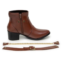 Bota Cano Curto Feminina 3 em 1 Cafe - comprar online