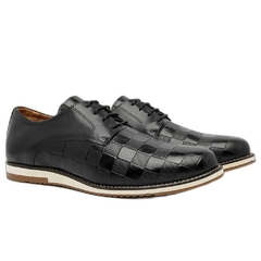 Sapato Casual Oxford Masculino Preto Homem Estilo - comprar online