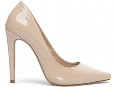 Sapato Scarpin Salto 12 | Glamour e Sofisticação em Verniz Bege - loja online
