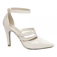 Sapato Scarpin Verniz Off White Salto 9cm Colecao Luxo