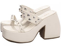 Tamanco Anabela Feminino: Charme em Napa Off White | 11cm de Altura - comprar online