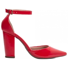 Scarpin Aberto com Fivela Salto 9cm| Luxo e Glamour em Vermelho - loja online