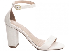 Sandália Salto 8,5cm | Charme Off White Elegancia & Conforto