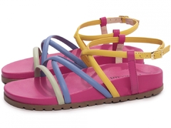 Sandália Papete Verão: Cores Vibrantes | Fivela Dourada | Multicolorido - comprar online