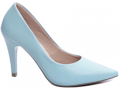 Scarpin Salto 10cm Fino Cone | Lindo Fechado Atras | Azul