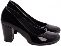 Scarpin Bico Redondo Estilo Boneca Salto 7,5cm | Estilo em Verniz Preto - Calçadospravc | Comprar Calçados Femininos Online | Comprar Scarpins