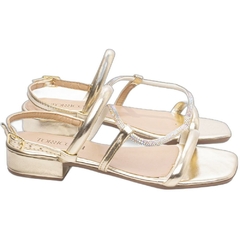 Sandalia Feminina Glamour Ouro Light Salto Baixo 2.5cm Torricella - Calçadospravc | Comprar Calçados Femininos Online | Comprar Scarpins