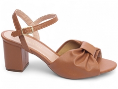 Sandália Feminina Caramelo - 6 cm - Fivela Dourada - loja online