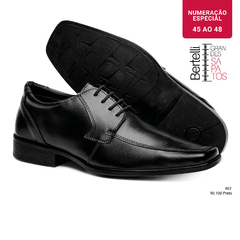 Sapato Social | Para Grandes Homens | 45 a 48 | Preto 90100