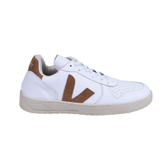 Tenis V-10 em Couro V Camel | 34 a 43 | Branco / Camel