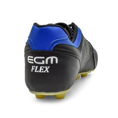 Chuteira Masculina EGM Flex Big Trava Fixa Preta e Azul - comprar online