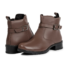 Bota Feminina Elegante Fechada com Fivela | 33 a 40 | Café - comprar online