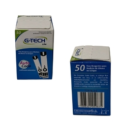 50 Fitas Tiras Reagentes G-tech Lite Glicemia