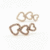 Brinco Ear Cuff Três Corações com Zircônias Cristais Folheada a Ouro