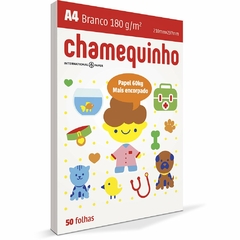 PAPEL SULFITE 180G A4 (BRANCO/50F) - CHAMEQUINHO