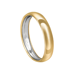 ALIANÇA DE PRATA ENVELOPADA DE OURO 18K - LISA 4MM - 7104