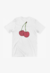 CAMISETA BRANCA NATIVO LAB MODELO FRUIT LAB CHERRY BACK ESTAMPA CEREJA NAS COSTAS