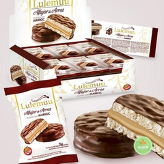 CAJA Alfajor de Arroz lulemuu relleno marroc bañado en chocolate NEGRO x 12UNID