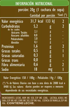 Regidiet dulce de leche sin azúcar con cacao 445gr - comprar online