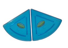 Plato Triangular Pizzero Azul Cristal x unidad