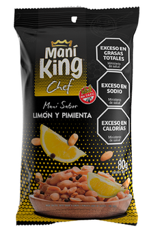 Maní saborizado maní king Limón y Pimienta x unid 80gr