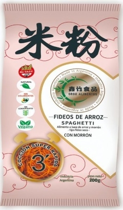 FIDEOS DE ARROZ OROX SPAGHETTI MORRÓN 200 gr. - comprar online