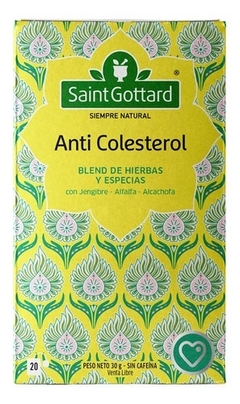 Té Saint Gottard Anti Colesterol (con jengibre, alfalfa, alcachofa) 20saq