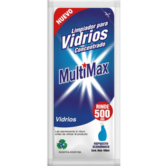 MULTIMAX Limpiador Desengrasante para VIDRIOS 100ml Rinde 500ml