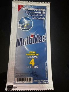 MULTIMAX Desinfectante de Superficie concentrado y granulado 8g Rinde 4L