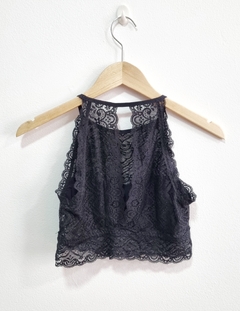 Top Lingerie Rendado Preto - comprar online