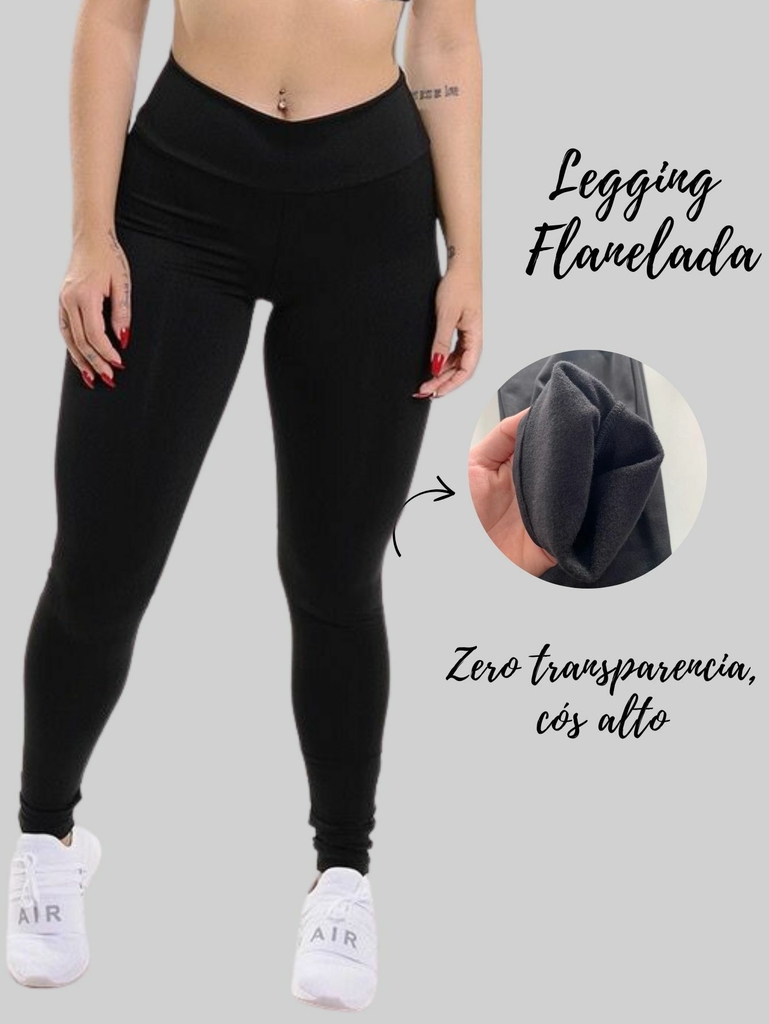 Legging Peluciada Térmica Plus Size Flanelada-Cinza Mescla