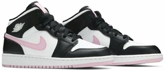 Tênis Air Jordan 1 Mid GS 'White Light Arctic Pink'