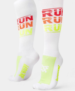 Meia HUPI Run Run Run Branca Longa - comprar online