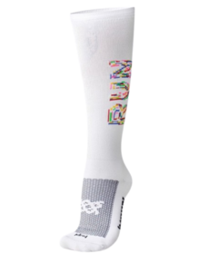 Meia HUPI Run Colors Branca Longa - comprar online