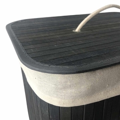 Imagen de Cesto de ropa plegable de bambu rectangular