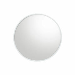 Espejo redondo con marco blanco de 60 cm
