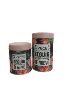 Juegos de lata estampada y frase