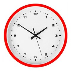 Reloj de pared blanco y rojo