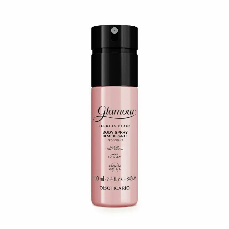 Kit 2 Body Spray Glamour Secrets Black 100ml - Boticário