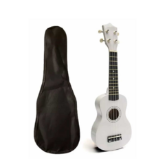 Ukelele Disbyte Soprano con funda y manual Blanco