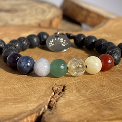 Pulseira Terapêutica - 7 Chakras Pedra Vulcânica - comprar online