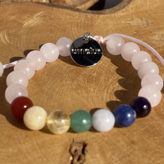 Pulseira Terapêutica - 7 Chakras Quartzo Rosa - comprar online