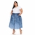 Saia jeans plus size.