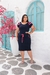 Vestido plus size listra no ombro.