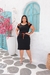 Vestido plus size listra no ombro.