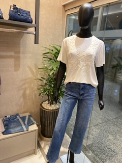 Blusa Malha Bordado Off-white - comprar online