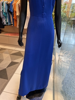 Vestido Crepe Babado Azul - loja online