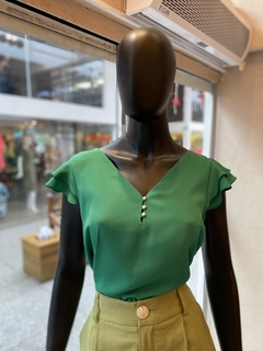 Blusa Mg Babado Verde